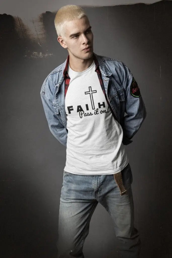 Christian Unisex Classic T-Shirt | Faith Pass It On Printed Tee Shirt | Short-Sleeve T-Shirt | Unisex Cotton Tee