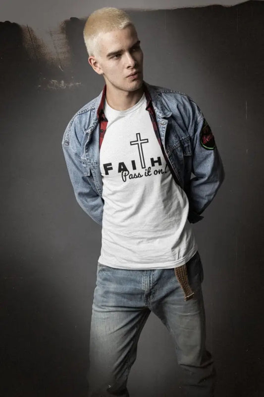 Christian Unisex Classic T-Shirt | Faith Pass It On Printed Tee Shirt | Short-Sleeve T-Shirt | Unisex Cotton Tee