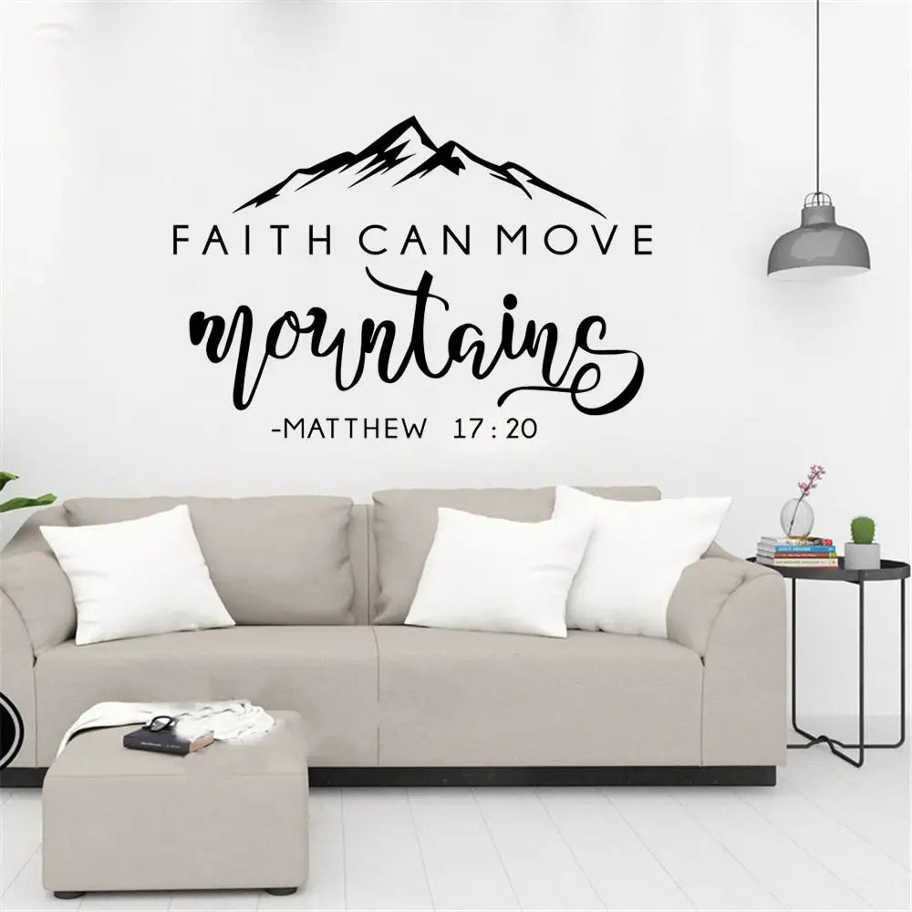 Fatih Can Move Mountains Scripture Wall Decal Sticker |