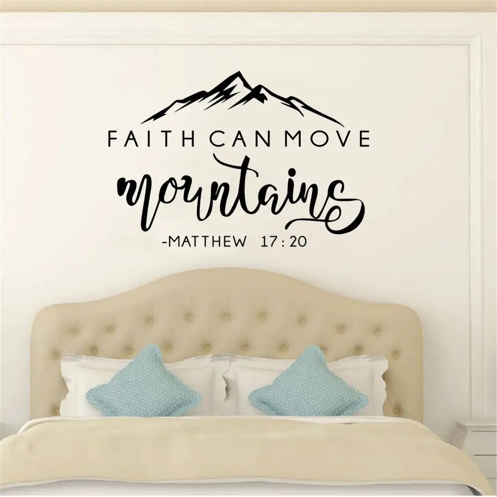 Fatih Can Move Mountains Scripture Wall Decal Sticker |