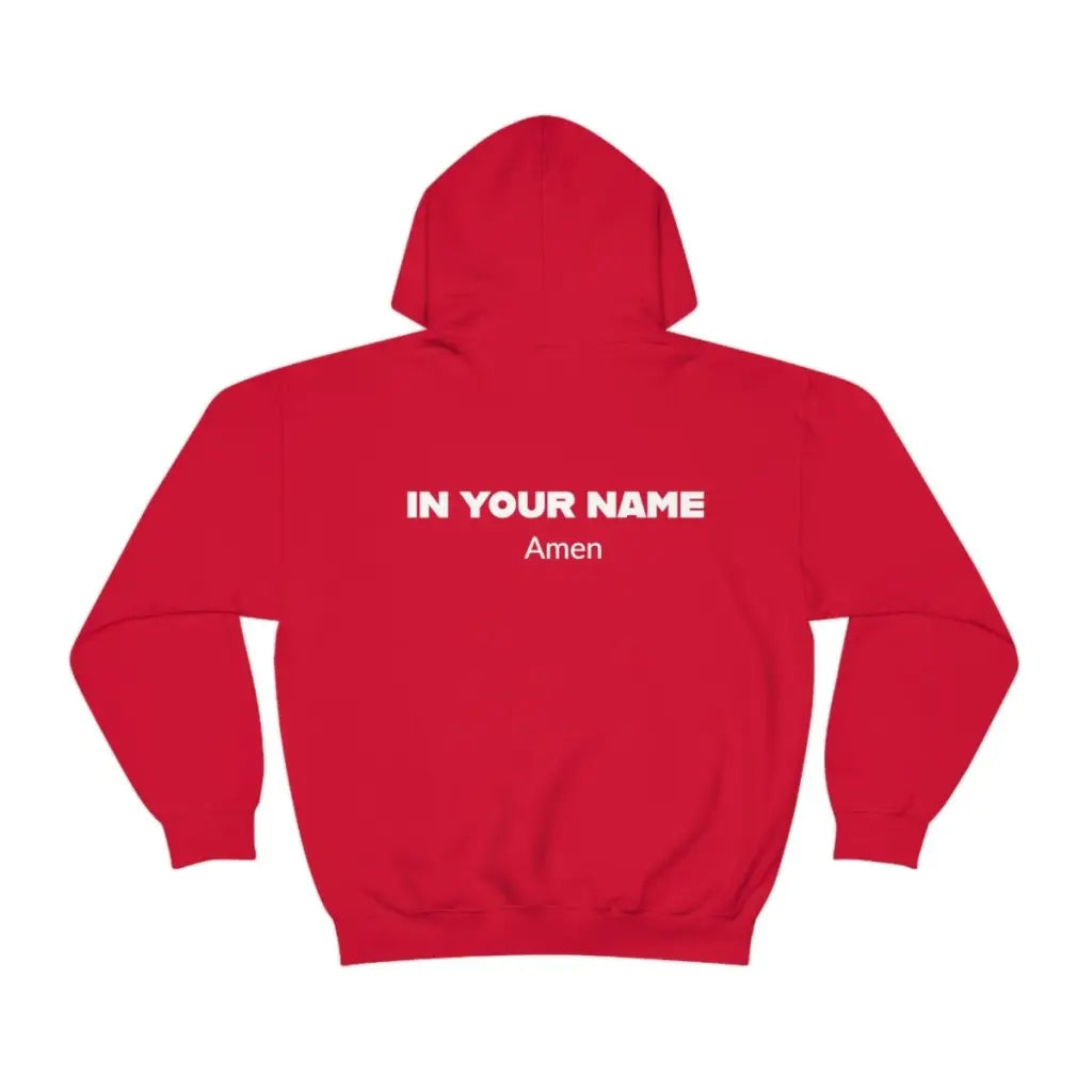 Unisex Medium Blend Christian Hoodie | In Your Name Amen Graphic Hoodie | Streetwear Hoodie | Long-Sleeve Aesthetic Hoodie