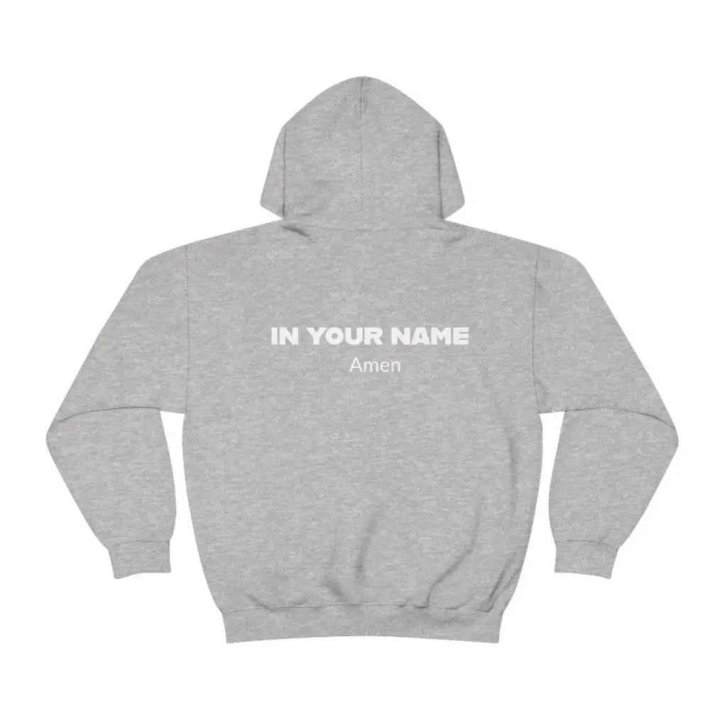 Unisex Medium Blend Christian Hoodie | In Your Name Amen Graphic Hoodie | Streetwear Hoodie | Long-Sleeve Aesthetic Hoodie