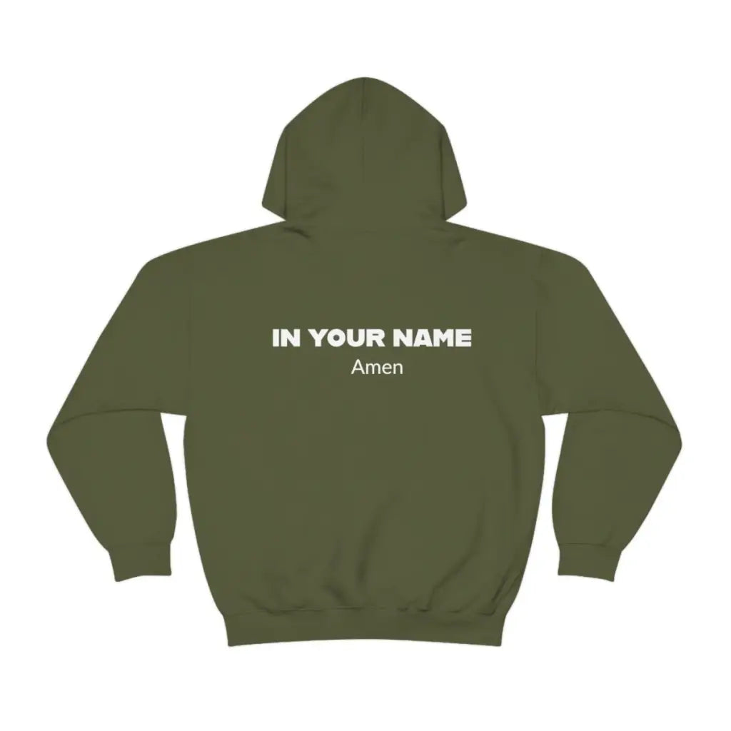 Unisex Medium Blend Christian Hoodie | In Your Name Amen Graphic Hoodie | Streetwear Hoodie | Long-Sleeve Aesthetic Hoodie
