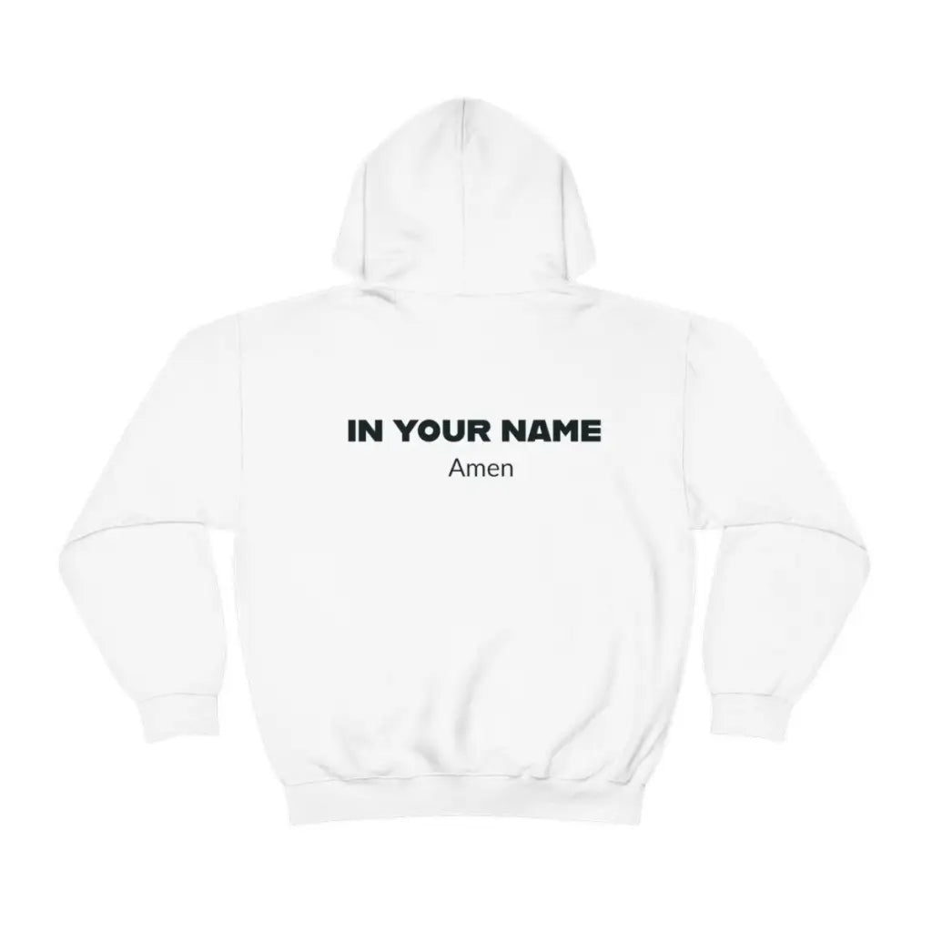 Unisex Medium Blend Christian Hoodie | In Your Name Amen Graphic Hoodie | Streetwear Hoodie | Long-Sleeve Aesthetic Hoodie