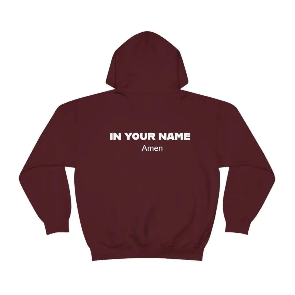 Unisex Medium Blend Christian Hoodie | In Your Name Amen Graphic Hoodie | Streetwear Hoodie | Long-Sleeve Aesthetic Hoodie