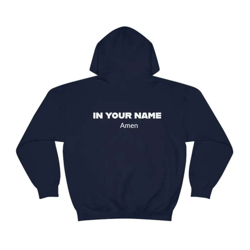 Unisex Medium Blend Christian Hoodie | In Your Name Amen Graphic Hoodie | Streetwear Hoodie | Long-Sleeve Aesthetic Hoodie