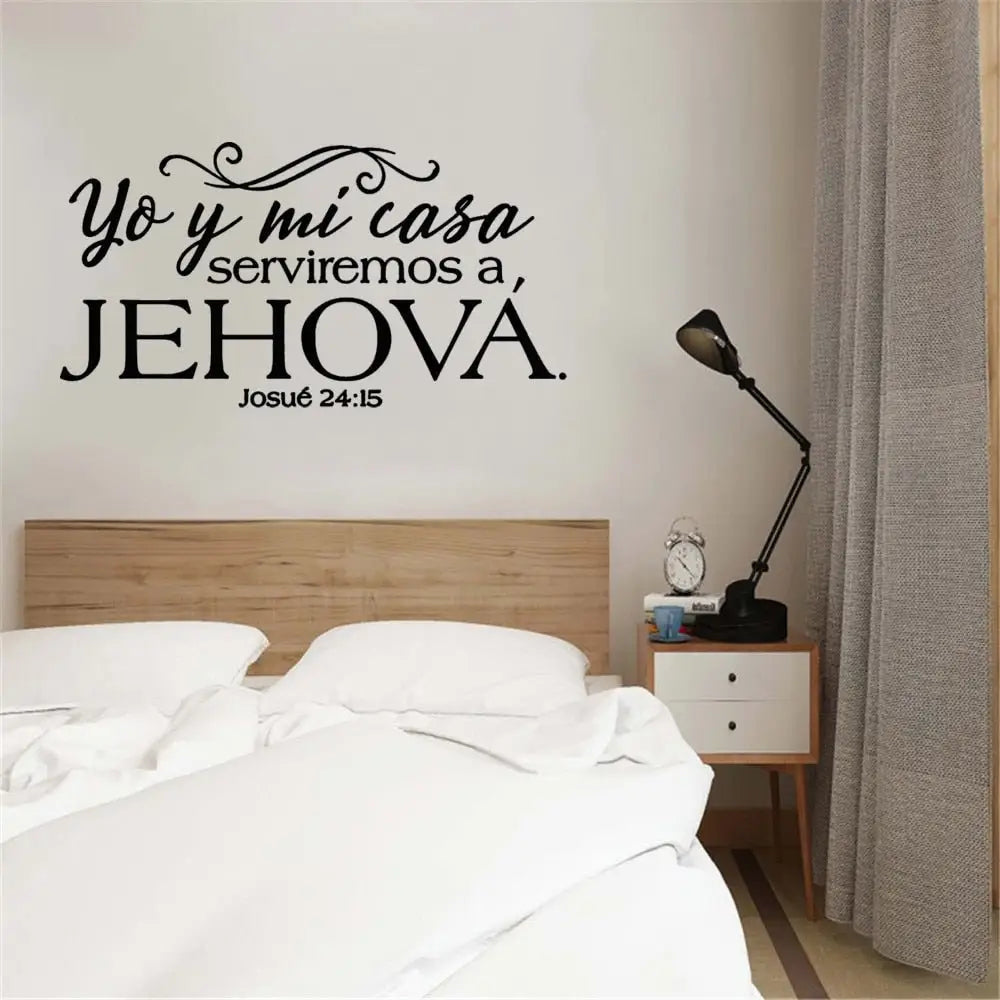 Josue 24:15 Bible Verses Vinyl Wall Stickers Spanish Written Spanish Christian Family Wall Stickers Wallpaper