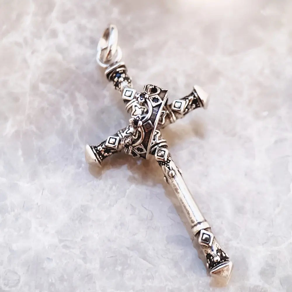 Majestic Cross Pendant | Sterling Silver Necklace Charm |