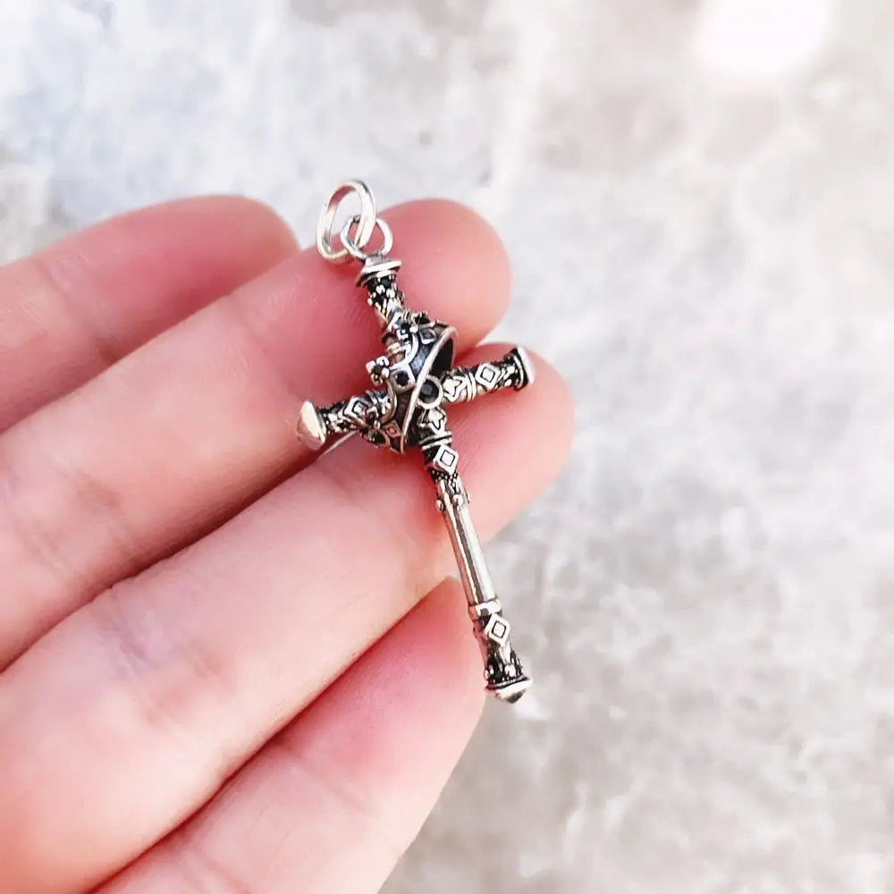 Majestic Cross Pendant | Sterling Silver Necklace Charm |