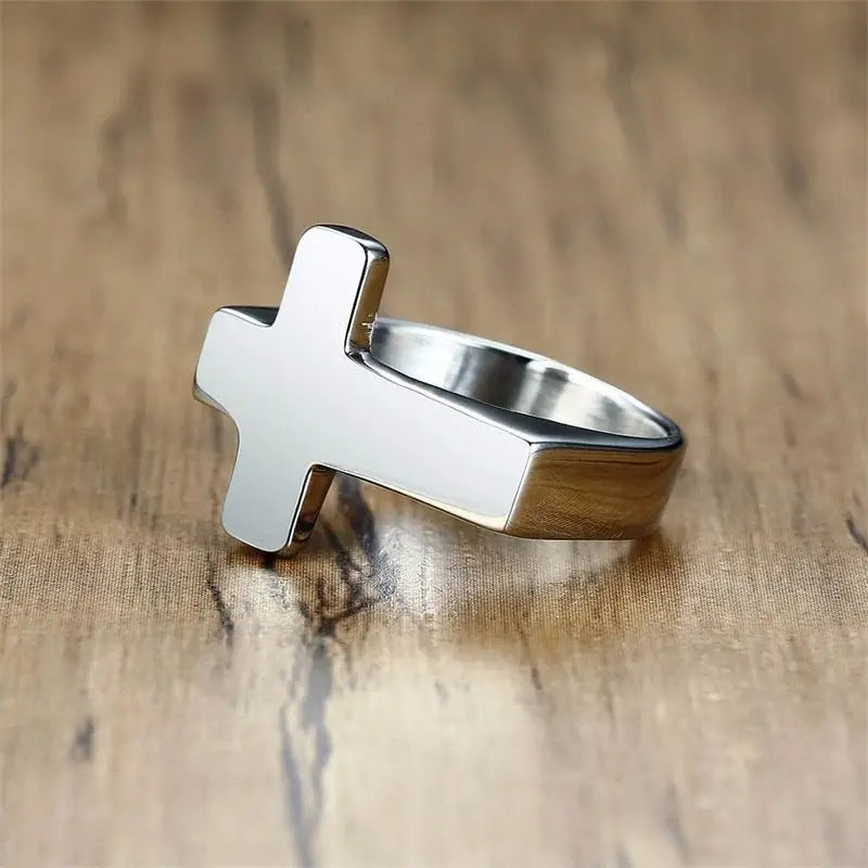 Mens Cross Ring | Hip Pop Jewelry | Ring with Cross | Gift