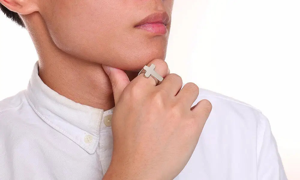 Mens Cross Ring | Hip Pop Jewelry | Ring with Cross | Gift