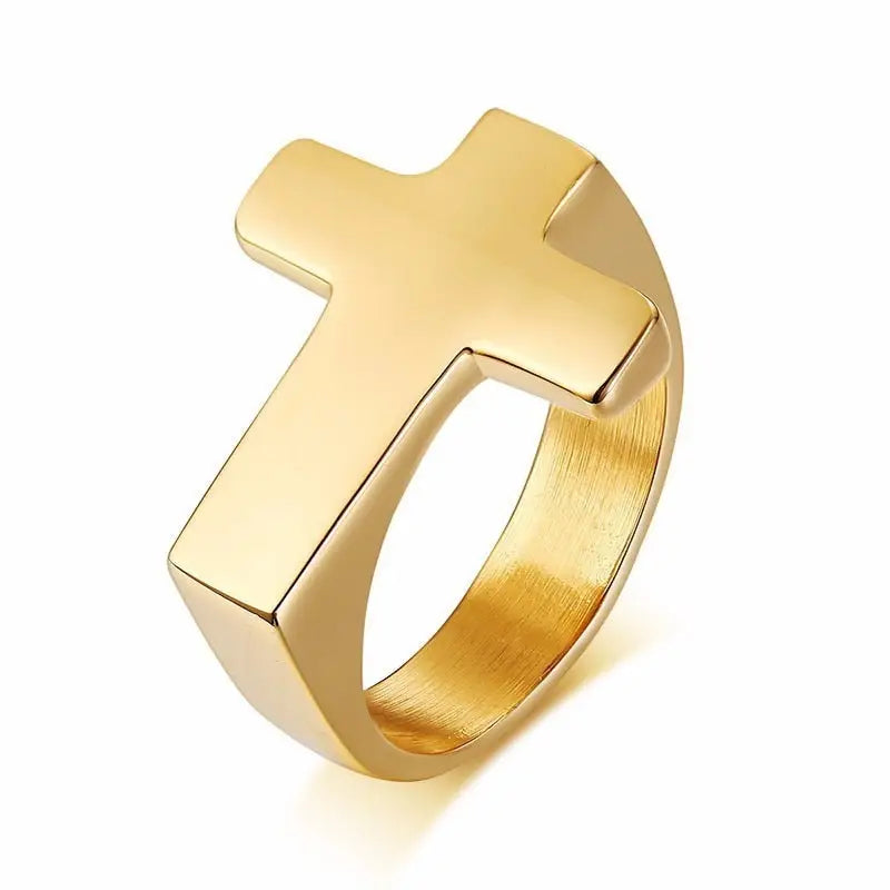 Mens Cross Ring | Hip Pop Jewelry | Ring with Cross | Gift