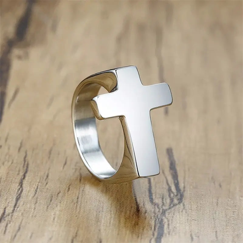 Mens Cross Ring | Hip Pop Jewelry | Ring with Cross | Gift