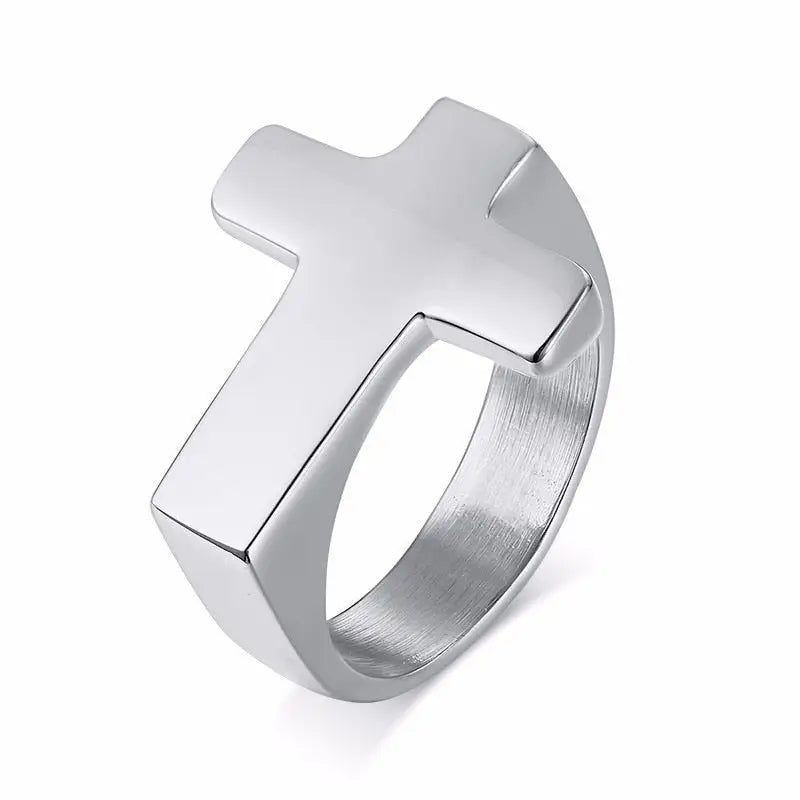 Mens Cross Ring | Hip Pop Jewelry | Ring with Cross | Gift