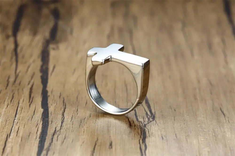 Mens Cross Ring | Hip Pop Jewelry | Ring with Cross | Gift