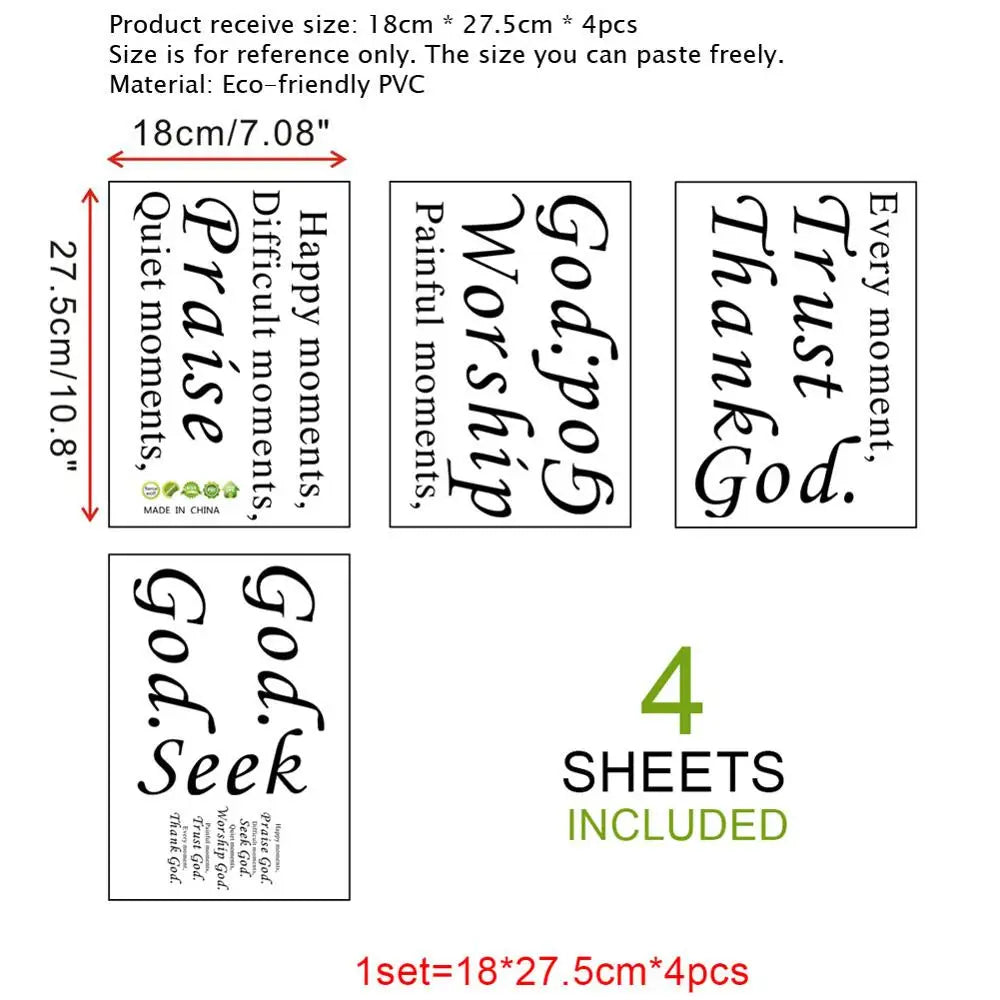 Praise Seek Worship Trust Thank God Wall Decal Sticker |