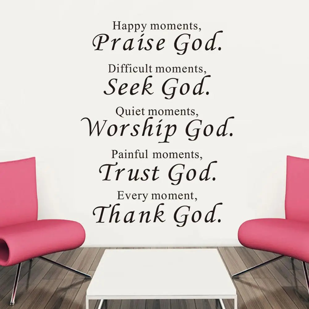 Praise Seek Worship Trust Thank God Wall Decal Sticker |