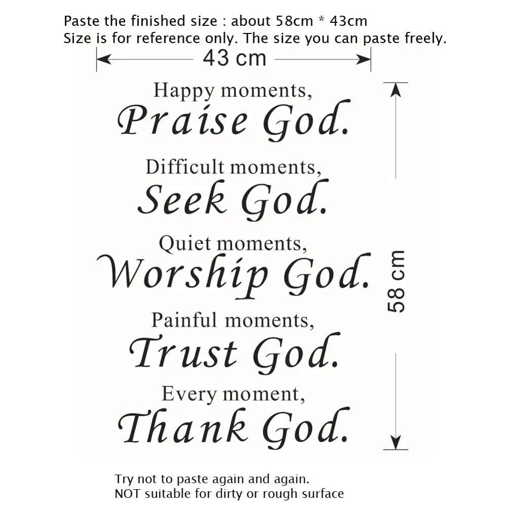 Praise Seek Worship Trust Thank God Wall Decal Sticker |