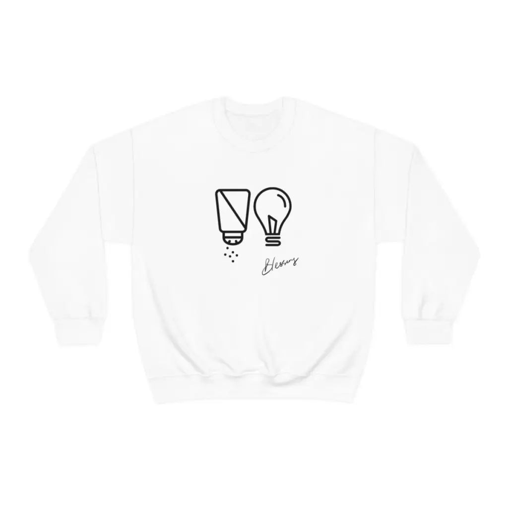 Salt and Light Christian Sweatshirt | Men's Crewneck Sweatshirt | Womens Graphic Sweatshirt | Jesus Sweatshirt