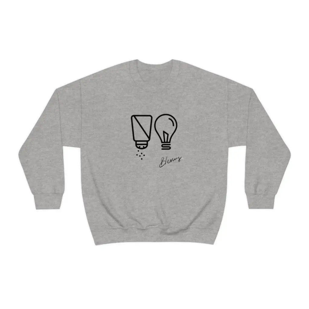 Salt and Light Christian Sweatshirt | Men's Crewneck Sweatshirt | Womens Graphic Sweatshirt | Jesus Sweatshirt