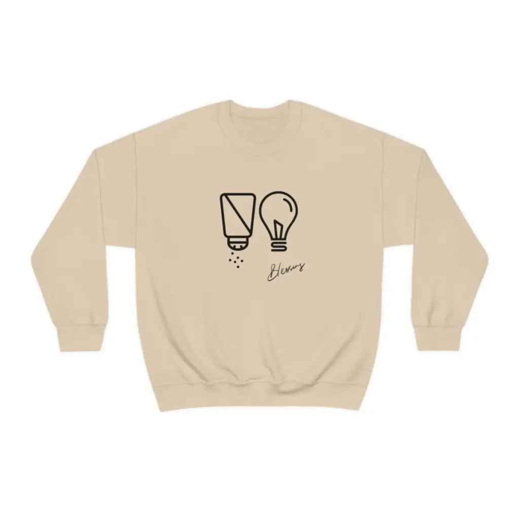 Salt and Light Christian Sweatshirt | Men's Crewneck Sweatshirt | Womens Graphic Sweatshirt | Jesus Sweatshirt