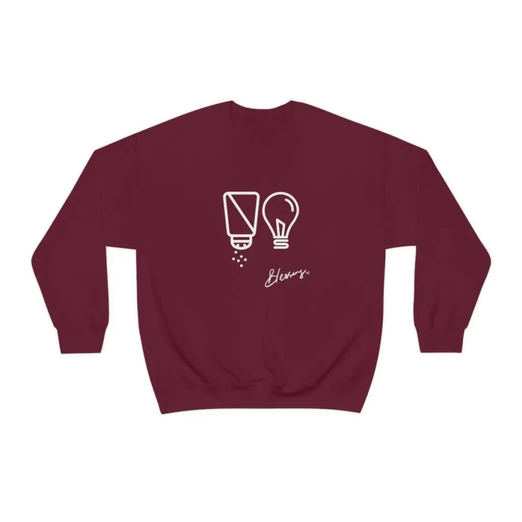 Salt and Light Christian Sweatshirt | Men's Crewneck Sweatshirt | Womens Graphic Sweatshirt | Jesus Sweatshirt