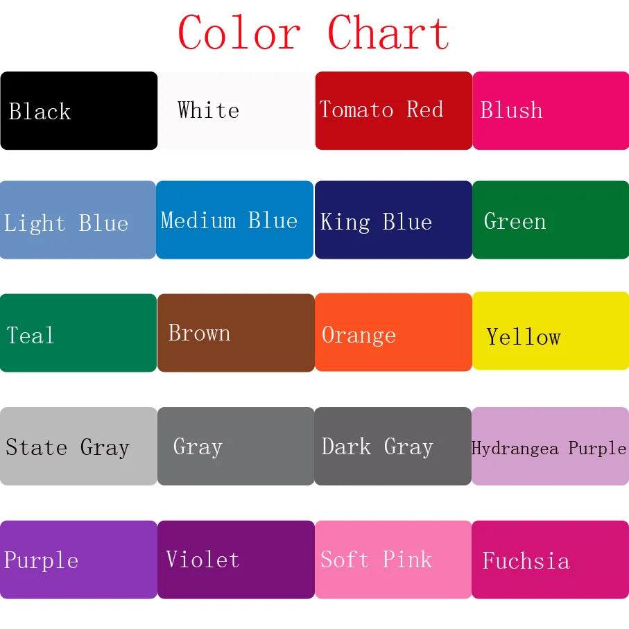 the color chart for the color chart