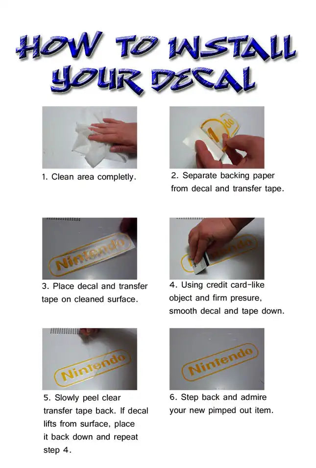 instructions for how to install a decal