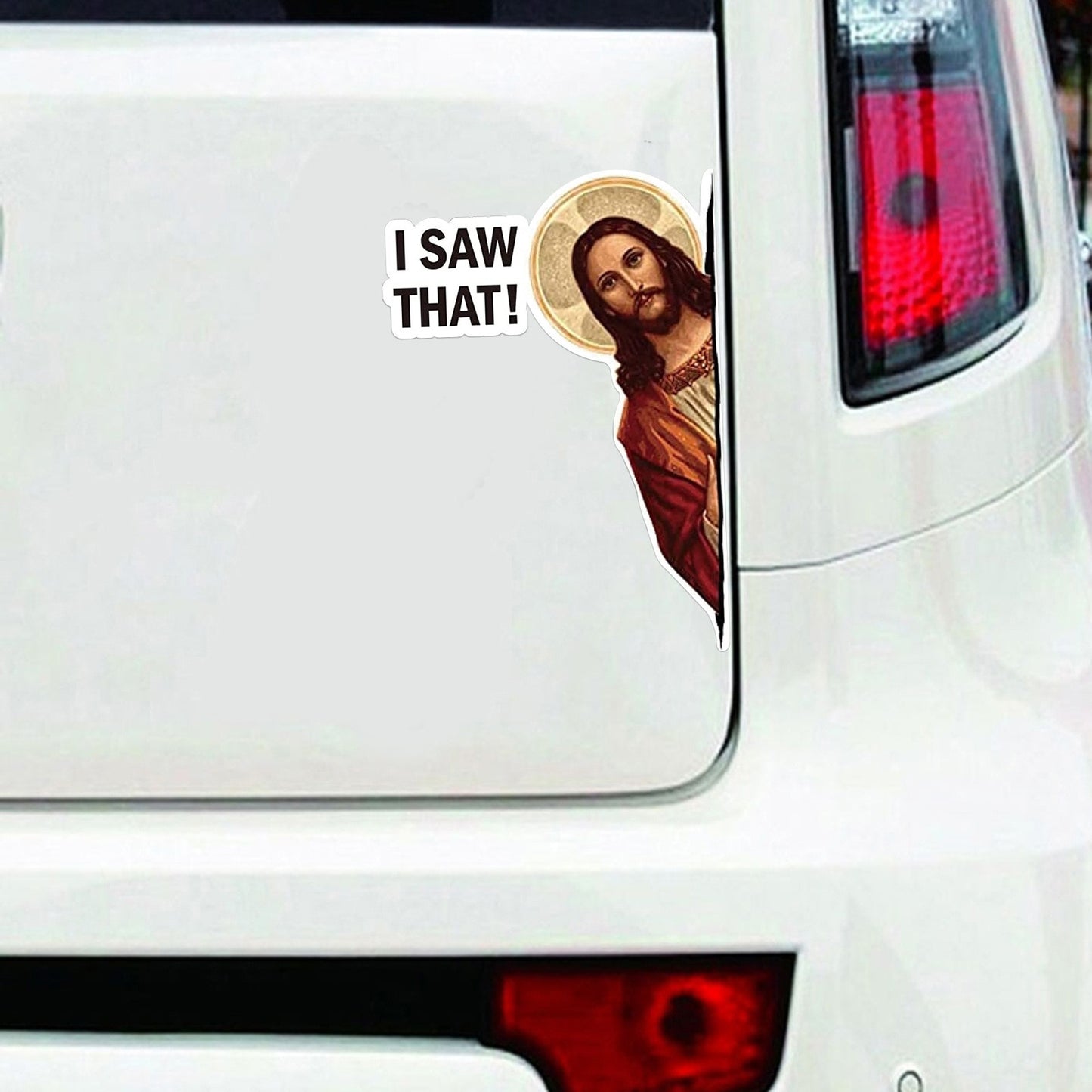 10pcs Car Sticker Jesus I Saw That Vinyl Decal Sticker Waterproof Faith Stickers for Laptops Water Bottles Christian Gift