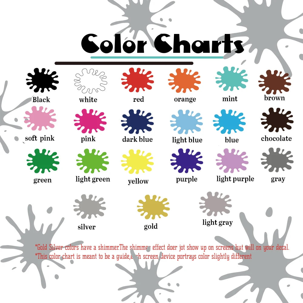 a color chart with different colors of paint