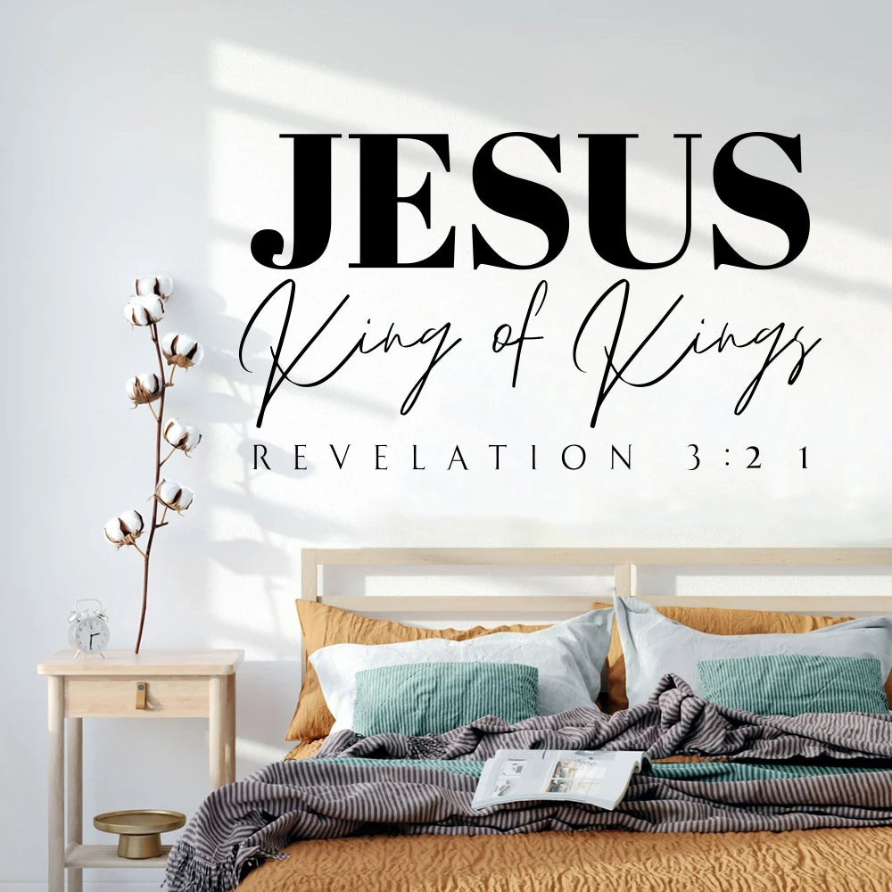 a wall decal with the words jesus king of kings