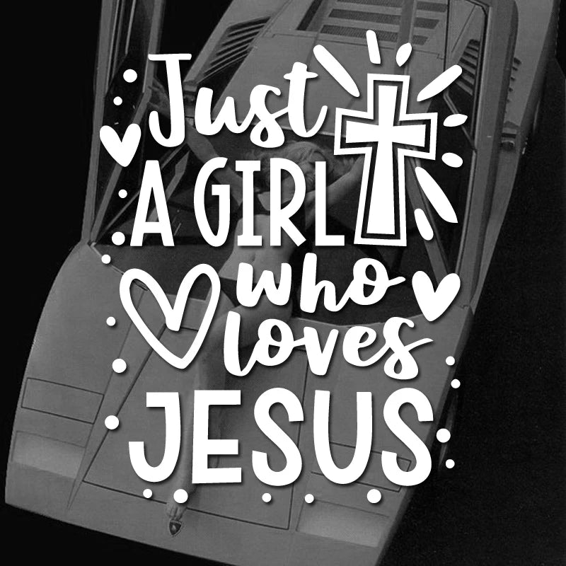 a black and white photo with the words just a girl who loves jesus