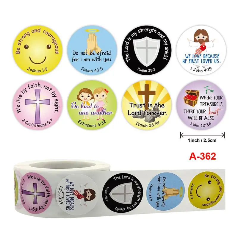 Children Christian Stickers Bible Verses Faith Prayer God Quotes Religious Signs Art Decoration Greeting Card Label Tag