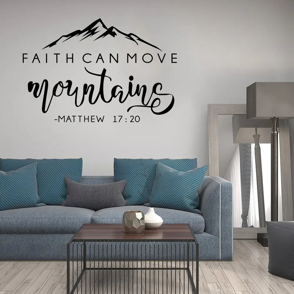 Fatih Can Move Mountains Scripture Wall Decal Sticker |