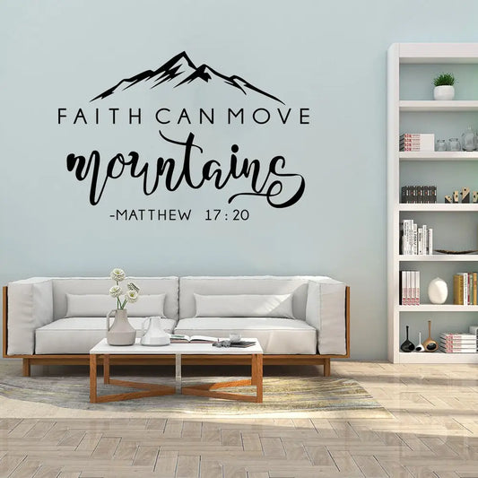 Fatih Can Move Mountains Scripture Wall Decal Sticker |