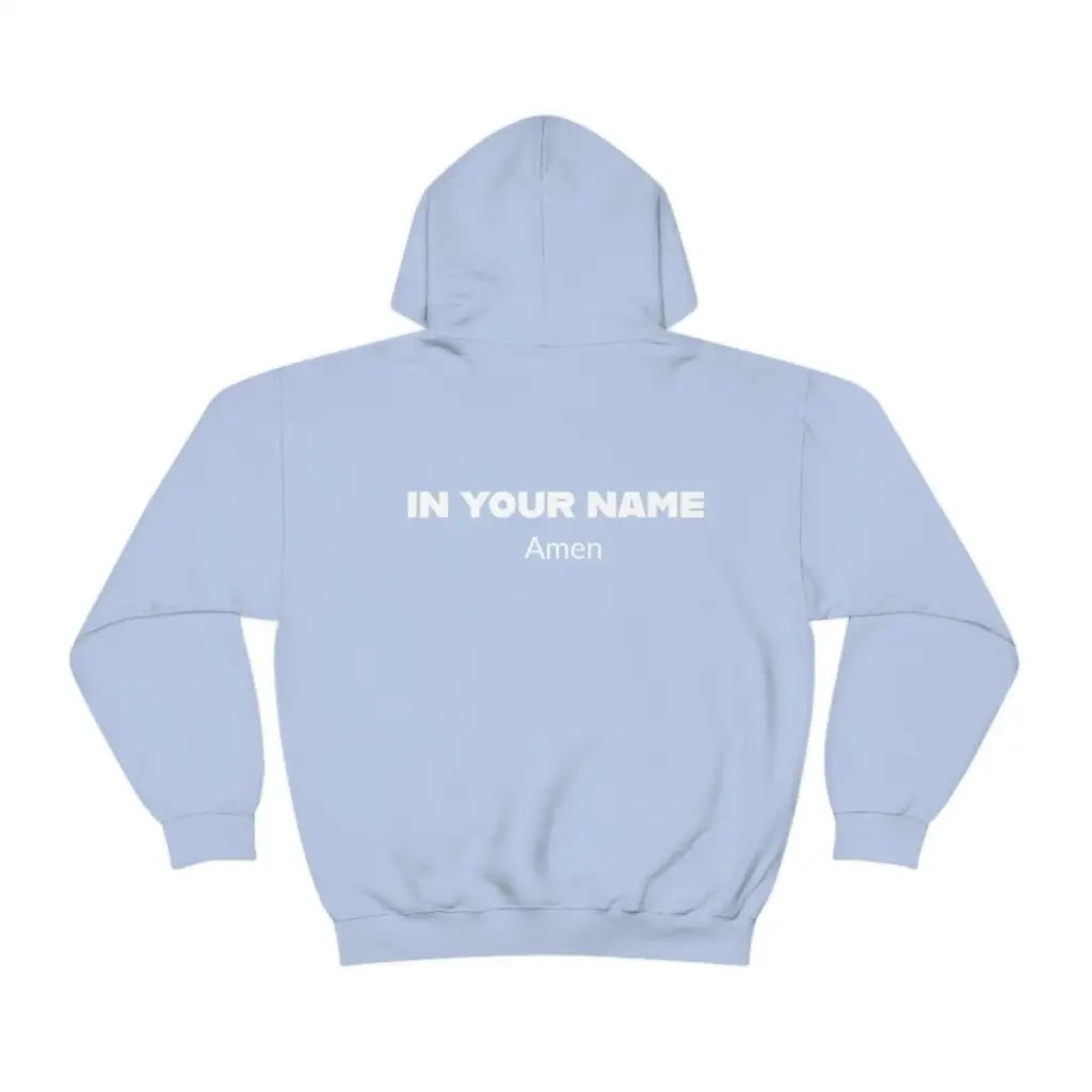 Unisex Medium Blend Christian Hoodie | In Your Name Amen Graphic Hoodie | Streetwear Hoodie | Long-Sleeve Aesthetic Hoodie