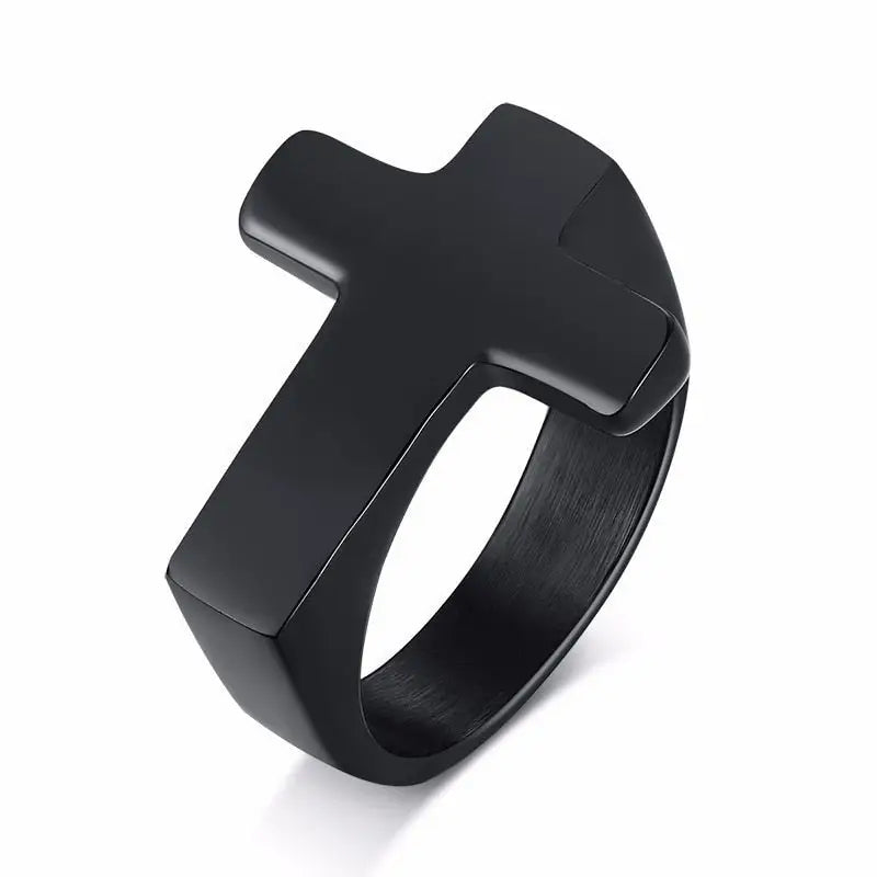 Mens Cross Ring | Hip Pop Jewelry | Ring with Cross | Gift