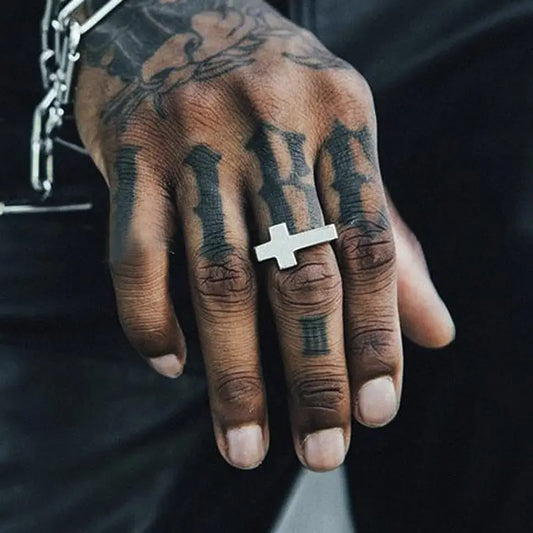 Mens Cross Ring | Hip Pop Jewelry | Ring with Cross | Gift