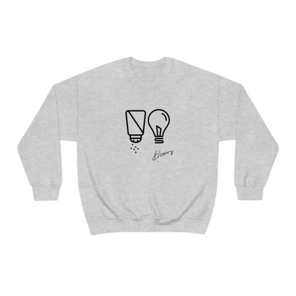 Salt and Light Christian Sweatshirt | Men's Crewneck Sweatshirt | Womens Graphic Sweatshirt | Jesus Sweatshirt